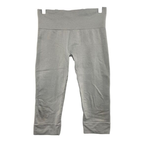 Lululemon Textured Capri Cropped Leggings Size 6 Gray Athleisure Yoga Run Lux - Picture 1 of 14